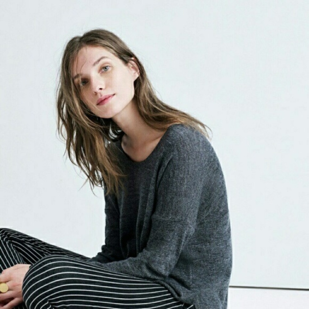 Madewell Gray Merino Wool Northlight Pullover